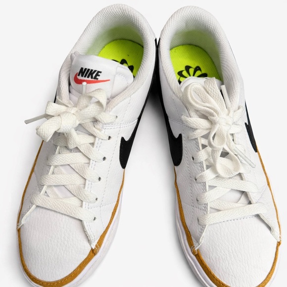 Nike White Sneakers with Black and Gold Details - Picture 2 of 4